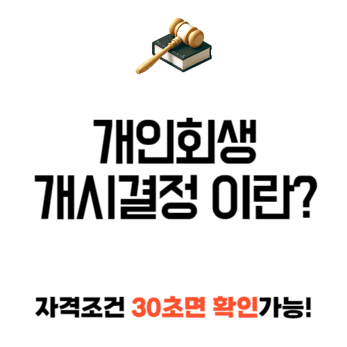 개인 회생 개시 결정 이란