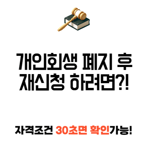 개인 회생 폐지 후 재신청
