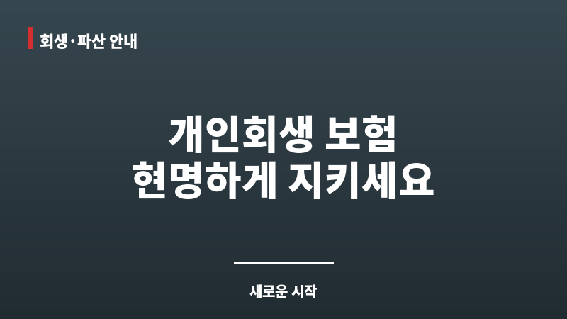 개인회생 보험 보조 이미지