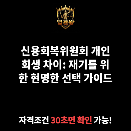 신용회복위원회 개인회생 차이