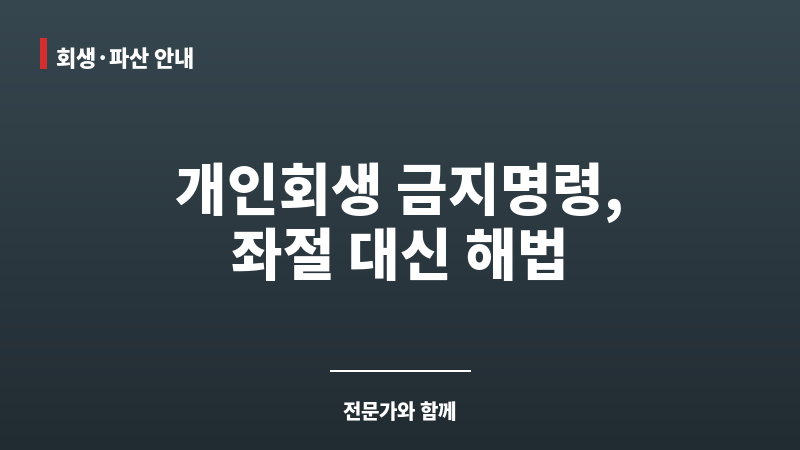 개인회생 금지명령 기각 보조 이미지 개인회생 금지명령 기각 보조 이미지
