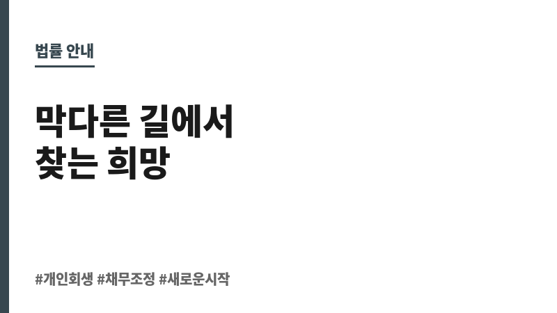 개인 채무 개인 회생 보조 이미지
