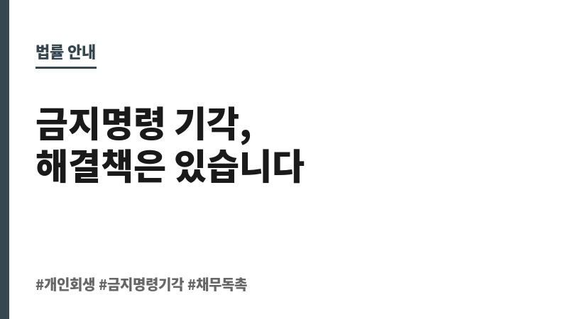 개인회생 금지명령 기각 보조 이미지 개인회생 금지명령 기각 보조 이미지